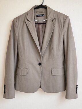 Corelle Women's Taupe Single-Button Blazer